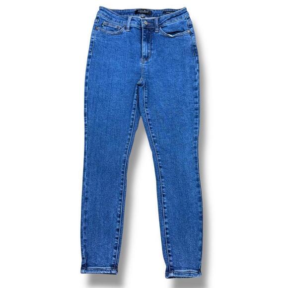 Judy Blue Skinny Fit High-Rise Stretch Denim Jeans Size 5/27 Classic Blue Wash - Picture 2 of 10